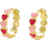 Shein 1pair Fashionable Heart Shaped Inlay Earrings For Women/Girls, Perfect For Daily Wear/Party/Wedding Or Festival Gift
