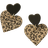 Shein Leopard Pattern Heart Drop Earrings