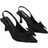 Shein Elegant Black Pumps For Women, Bow Detail Point Toe Stiletto Heeled Slingback Pumps