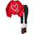 Shein Casual Heart Pattern Sweatshirt And Sports Set - Multi