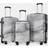OHS Marble Printed Hard Shell Suitcase 3 Pack