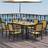 OutSunny 6 Seater Aluminium Garden Natural Patio Dining Set