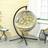 OutSunny Hanging Egg Chair Outdoor Indoor Swing Chair Folding Basket Khaki