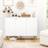 Homcom Storage Cabinet with 3 Carved Line Doors Sideboard