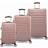 iFLY Hardside Spinner Upright Luggage Set of 3 - Rose Gold