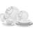 Latitude Run 12-Piece Porcelain China Dinnerware Service For 4 - White Grey (12) Dinner Set 12pcs
