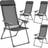 tectake Garden Chairs Maurine Set of 4 Anthracite Garden Dining Chair