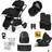 Ickle Bubba Virgo Growing Family 14 Piece with Cirrus i-Size Car Seat & Isofix Base Black (Travel system)