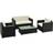 OutSunny 4 Seater Rattan Sofa Garden Furniture Wicker Steel Chair Outdoor Lounge Set