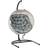 OutSunny Round Garden Egg-Shaped Hanging Swing Chair with Cup Holder and Cushion - Grey