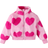 Shein Young Girls Sweet And Cute HeartShape Faux Fur Zipper Jacket For Daily Casual And Outdoors Autumn Winter