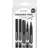Panduro Hobby tuschpennor 0.5 mm, 1 mm, penselspets, 4 mm kiselspets och 1 mm rund spets, svart, 5-pack