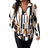 Shein Plus Womens Autumn Geometric Print Long Sleeve SingleBreasted Casual Blouse