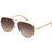 Quay Australia Guldfarevde Aviator Solbriller I Metal Med Glas - Brun Farveovergang