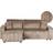 Beliani Fabric Jumbo Cord Right Hand Corner Sleeper Brown Sofa 247cm 3 Seater