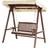 Beliani Modern Outdoor Garden Swing Spruce Wood Beige Canopy Freestanding Beige Caviola