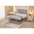 Somnior Chambery Linen Fabric Hybrid Pocket Sprung Orthopaedic Ottoman Bed Set with Headboard - Light Grey - Small Double