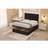Somnior Chambery Plush Velvet Hybrid Pocket Sprung Orthopaedic Ottoman Bed Set with Headboard - Black - Super King