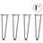 vidaXL Hairpin Legs 4 pcs Natural Steel 42 cm Table Leg