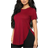 Shein Short Sleeve Oversized TShirt Side Slit Crew Neck Casual Top Red L,M,S,XL,XXL