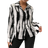 Shein Womens Black And White Long Sleeve Business Casual Shirt For Autumn