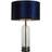 Searchlight Oxford Glass Black Metal Marble Navy Velvet Table Lamp 70cm