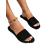 Shein Elegant Black Sandals For Women, Minimalist Single Band Slide Sandals