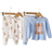 Shein pcs Cute Bear Striped Print Snug Fit Long Sleeve Shirt Pants Soft Comfy Baby Boy Pajama Set