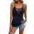 Shein Womens Summer Solid Color Contrast Lace Crossed Strap Camisole Top