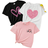 Shein Tween Girl pcs Casual Cartoon Heart Printed TShirts Summer