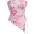 Shein Kvinnor Rosa Blommnster Asymmetrisk Hem Bandeau Top