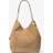 Michael Kors MK Lillie Large Suede Shoulder Bag - Natural