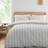 Bianca Ashford Stripe 200 Thread Count Cotton Percale Reversible Set Super King Duvet Cover Silver