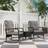 OutSunny Rattan Balcony Furniture with Rocking Black Bistro Set, 1 Table incl. 2 Chairs