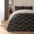 OHS Reversible Waved Lines Print Set Monochrome Duvet Cover Black, White (260x220cm)