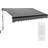 OutSunny 3 x 2.5m Electric Awning with LED Light and Remote Controller - Dark Grey - One Size