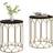 OutSunny Small Garden Table Set of 2 with Marble Effect Top One Size