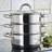 Cooks Professional Stainless Steel Steamer 3 Tier 22 cm Silver Steam Insert