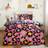 OHS Abstract Neon Leopard Print Set - Duvet Cover Blue, Pink, Black (198.1x137.2cm)