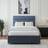 Rest Relax Linen Linoso Non Storage Divan Base with Headboard and Orchid Mattress - Midnight - Blue - Small Double