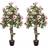Homcom Set of 2 Decorative Plants Rose Trees in Pot Pink Artificial Plant
