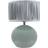 ValueLights Bosco Ceramic with Ruched Blue Shade and LED Bulb Table Lamp