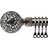 New Edge Blinds 16-19mm Mirrored Extendable Metal Curtain Pole Set 170cm Black Silk