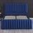 Kosy Koala Big Double Blue Velvet Storage Frame Bed