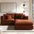 Solace+Co Asher 3 Seater Burnt Orange Chenille Sofa