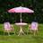 OHS Table Chair Seat Garden Patio Outdoor Parasol Play Folding One Size - Pink Bistro Set, Table incl. 2 Chairs