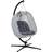 OutSunny Hanging Egg Chair Outdoor Indoor Swing Chair Folding Basket Grey
