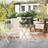 OutSunny 3 Pieces Outdoor Glass Top and White Bistro Set, 1 Table incl. 2 Chairs