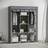 Homcom Fabric Portable with 8 Shelves 2 Hanging Rails Grey Wardrobe