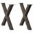 vidaXL Spisebordsben X-formet 2 stk naturstål 80x(72-73) cm stål Bordben